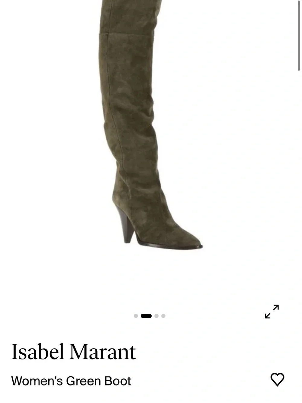 Isabelle Marant Olive Suede Over-The-Knee Cone Heel Boots